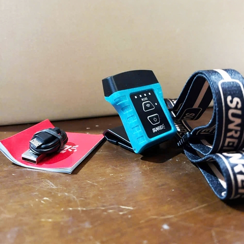 Đèn Kẹp Mũ Cao Cấp SUNREI, Đèn Led, Có Cảm Biến, 5 Chế Độ Sáng Thời Gian Sử dunng lên đến 27h