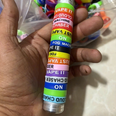 (Combo 20 cái ) Nhẫn SIlicol Quấn Cần, Quấn Cán vợt, hoa văn màu sắc đa đạng