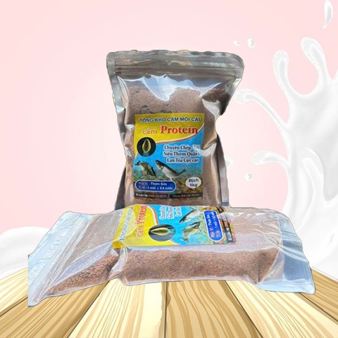 (Bịch 1kg) Mồi Câu Protein Chuyên Chép, Trôi , Mùi Thơm  Đặc Trưng Không cần tinh mùi