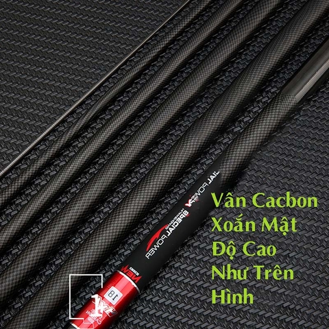 Cần câu tay Xích Long Cacbon Xoắn Cao Cấp Mật Độ Cao (L1 tặng kèm đọt )