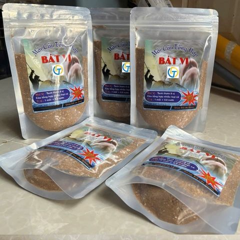 MC08 - Mồi Câu Cá Tổng Hợp Bát Vị Câu Tổng hợp nhiều loại cá, Gói 200g ( Mua 10 gói tặng chai hương liệu tổng hợp )