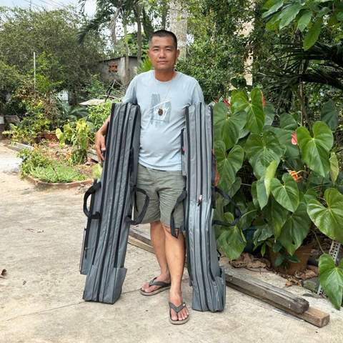 Bao Đựng Cần Vải 3 Ngăn Lớn Kèm 2 Ngăn Phụ, Có Quai Đeo  Size 125x20x17 cm