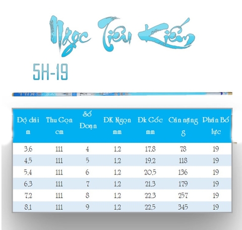 Cần câu tay Ngọc Tiêu Kiếm 6H chuyên câu đơn câu đài ( tặng kèm đọt )