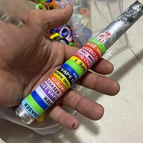 (Combo 20 cái ) Nhẫn SIlicol Quấn Cần, Quấn Cán vợt, hoa văn màu sắc đa đạng