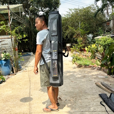 Bao Đựng Cần Vải 3 Ngăn Lớn Kèm 2 Ngăn Phụ, Có Quai Đeo  Size 125x20x17 cm