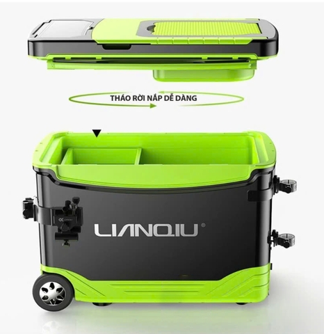 Thùng Câu Đài 36L LianQiu S5, Đầy Đủ Phụ Kiện Đi Kèm, Có Cả Pas Đèn