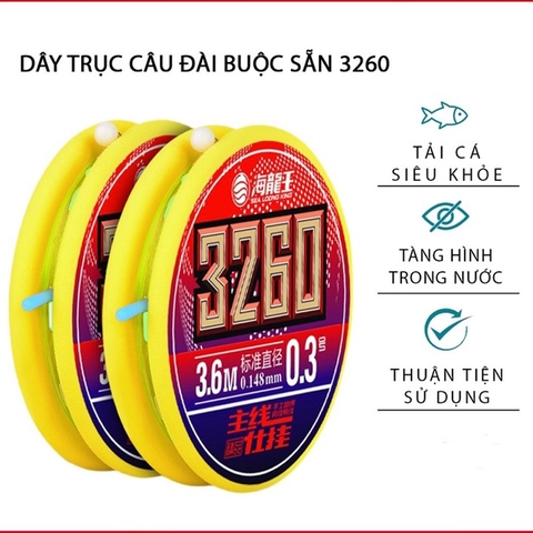 Combo 2 Bộ Dây Trục Câu Đài Buộc Sẵn 3260 Dây Tàng Hình , Tải Cá Cực Đỉnh