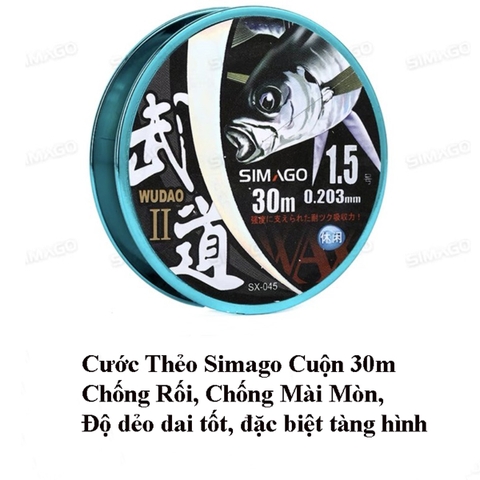 Cuộn Cước SIMAGO làm trục làm thẻo dài 30m, Chống Rối, Chống mài mòn dây