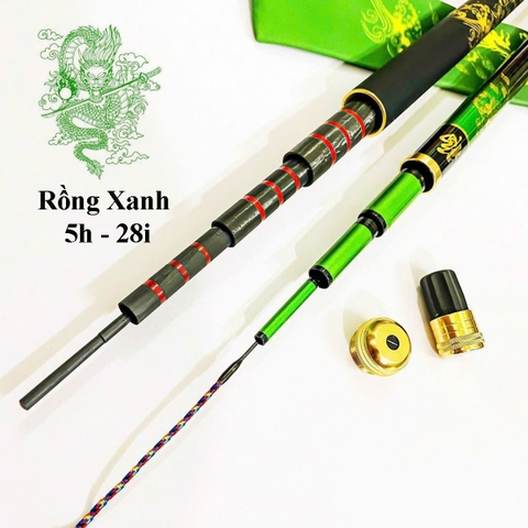 Cần câu tay Rồng Xanh 5h 28i ( Tặng kèm đọt phụ và bộ trục 3260 )