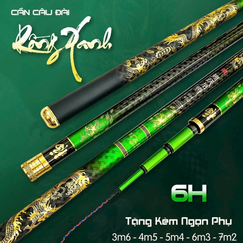 Cần câu tay Rồng Xanh 6h 19i ( Tặng kèm đọt phụ và bộ trục 3260 )