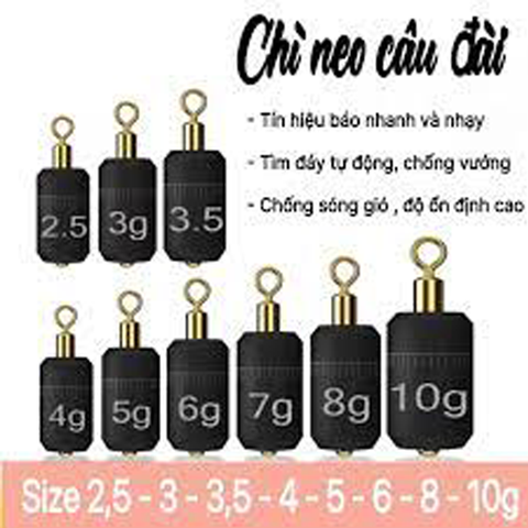 Combo 5 Chì Neo Đáy Có Mà Ní Câu Đài Chuyên Dùng Câu Cá Nhát