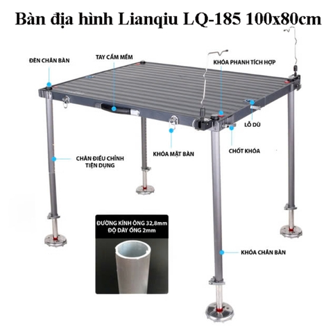 Bàn Địa Hình Đa Năng Cao Cấp Lianqiu LQ-185 100x80cm, Cao 123cm