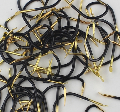 50 Lưỡi Câu thép đen vàng Có Ngạnh