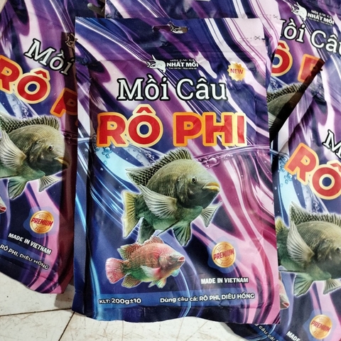 Mồi Câu Cá Rô Phi, Mồi Câu Cá Nhất Mồi, Mồi Câu Phú Thành Gói Tím Nặng 200g