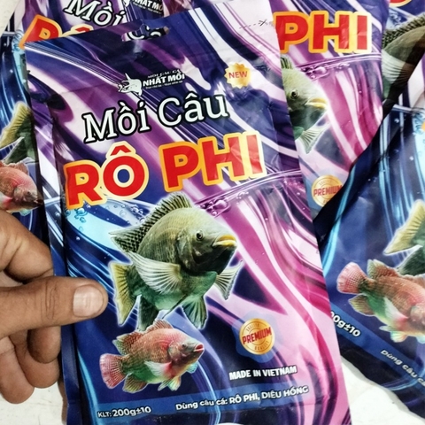 Mồi Câu Cá Rô Phi, Mồi Câu Cá Nhất Mồi, Mồi Câu Phú Thành Gói Tím Nặng 200g