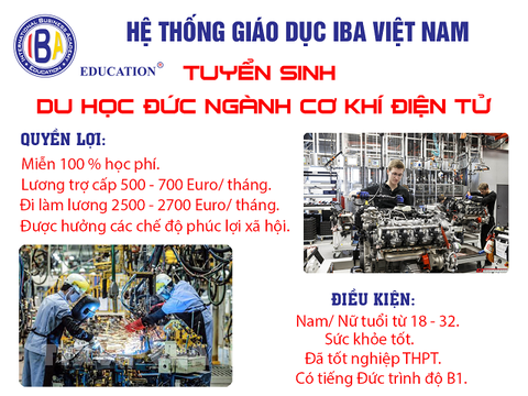 Du học nghề Đức ngành Cơ khí Điện tử 2026 - 2027