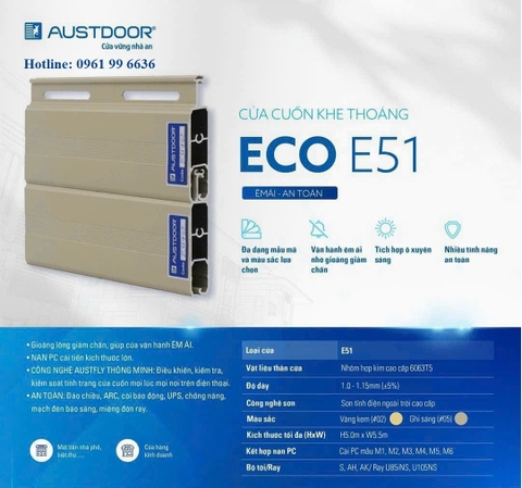 Cửa cuốn khe thoáng E51