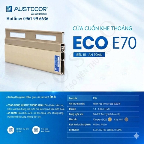 Cửa cuốn khe thoáng E70