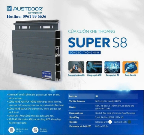 Cửa cuốn khe thoáng super S8
