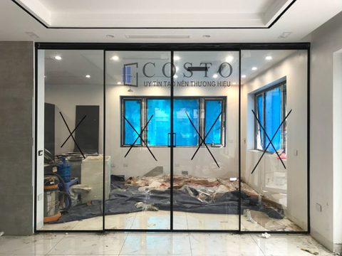 Cửa nhôm Slim mở trượt 4 cánh