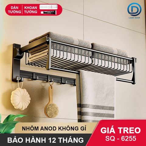 Giá kệ treo khăn đa năng nhôm anod SQ-6255