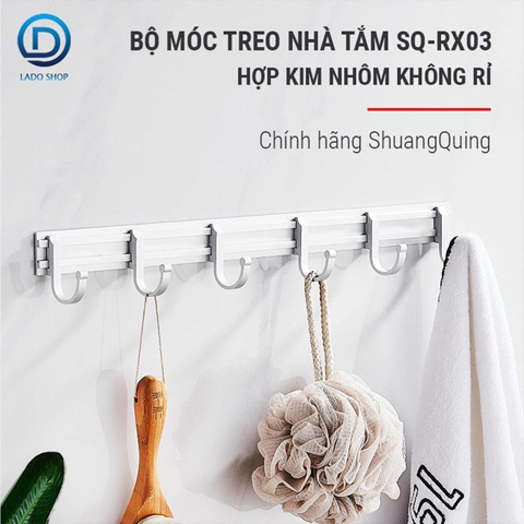 Bộ móc treo quần áo vật dụng trong nhà SQ-RX03 Nhom Anod không rỉ