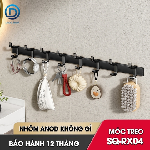 Móc treo dán tường treo quần áo, túi sách, vật dụng trong nhà RX04 Nhôm Anod không rỉ