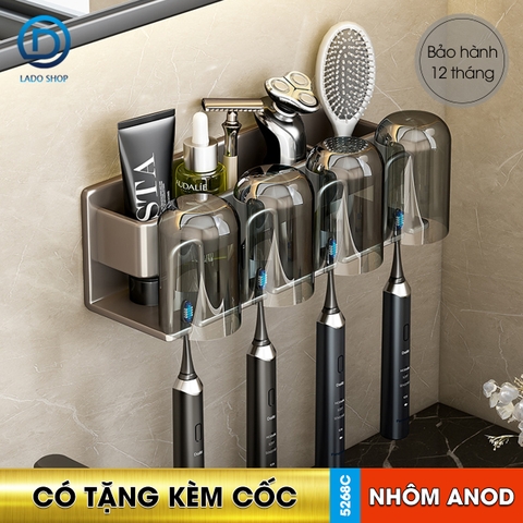 Kệ treo bàn chải và cốc đánh răng kèm cốc SQ-5268C