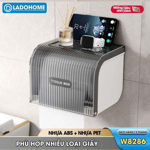 Hộp đựng giấy vệ sinh toilet W8286 nhựa ABS chống ố màu, có trục xoay dễ sử dụng