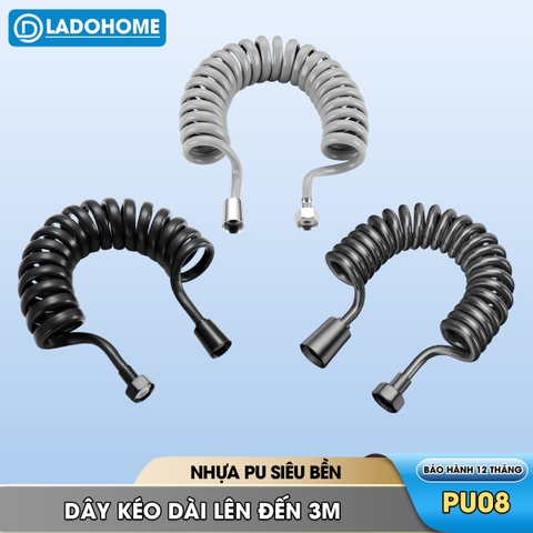 Ống nước lò xo co giãn cho vòi xịt vệ sinh, vòi xịt toilet nhà tắm nhựa PU, sử dụng được nóng lạnh