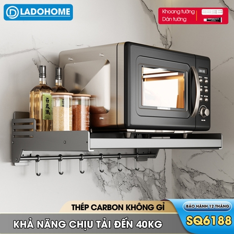 Kệ lò vi sóng, kệ gia vị kệ nhà bếp treo tường SQ-6188 thép carbon không rỉ