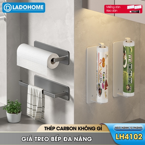 Giá treo túi đựng thực phẩm, thanh treo màn bọc thực phẩm, móc treo khăn lau nhà bếp LH-4102 Nhôm Anod không rỉ