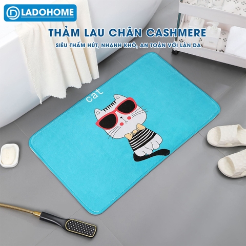 Thảm lau chân hoạt hình 40x60 lông Cashmere dày 10mm siêu thấm hút họa tiết dễ thương