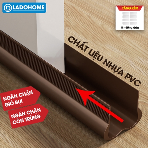 Thanh chèn chân cửa ngăn gió bụi côn trùng nhựa PVC D1949, dùng được cho cửa mở quay có độ dày 3-5cm, khe hở không quá 2cm