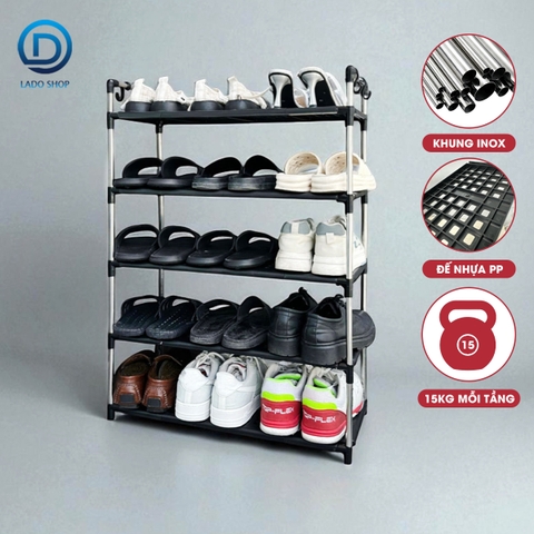 Kệ giày dép nhiều tầng khung inox chịu lực LD-3545