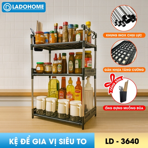 Kệ để gia vị nhà bếp khung inox chịu lực LD-3640