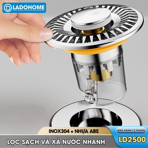 Nắp thoát nước bồn rửa mặt, bồn lavabo chống tắc cống, chống mùi, nút ấn đơn giản dễ sử dụng