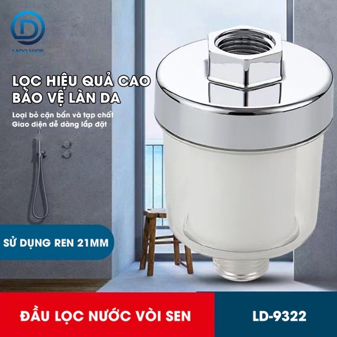 Đầu lọc nước cho vòi hoa sen, vòi rửa vệ sinh, vòi máy giặt,... LD-9322 tương thích cở ren 21, lõi lọc có thể thay thế