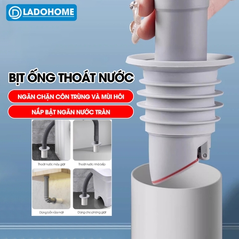 Thiết bị bịt kín ống thoát nước ngăn mùi SS15 cho nhà bếp, nhà vệ sinh, chống chảy ngược, chống con trùng, chống mùi