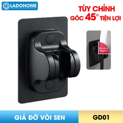 Giá đỡ vòi hoa sen dán tường GD01 có thể điều chỉnh góc nghiêng 45 độ