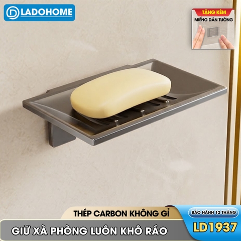 Khay đựng xà bông cục dán tường LD-1937 , khay đựng xà phòng có lỗ thoát nước thép carbon chống gỉ