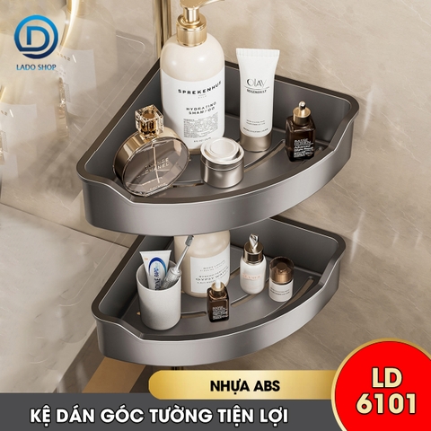 Kệ góc tường treo nhà tắm nhà bêp LD-6101, nhựa ABS siêu cứng cáp và bền bỉ