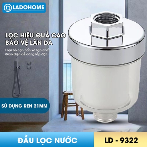 Đầu lọc nước cho vòi hoa sen, vòi rửa vệ sinh, vòi máy giặt,... LD-9322 tương thích cở ren 21, lõi lọc có thể thay thế