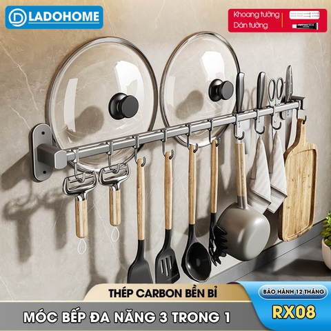 Móc treo nhà bếp đa năng có rảnh để dao và gác nắp nồi Nhôm Anod không rỉ RX08