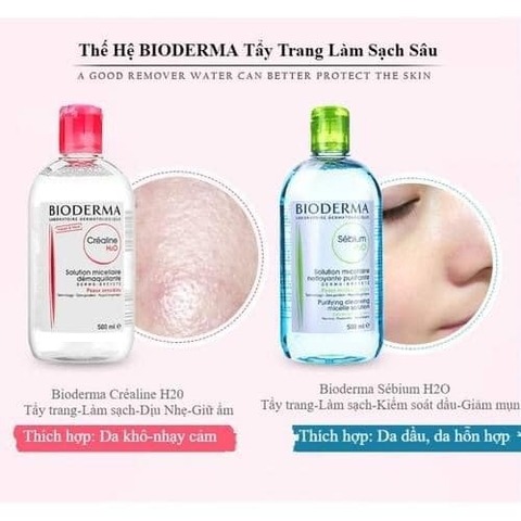 Tẩy trang Bioderma 500ml - Hồng
