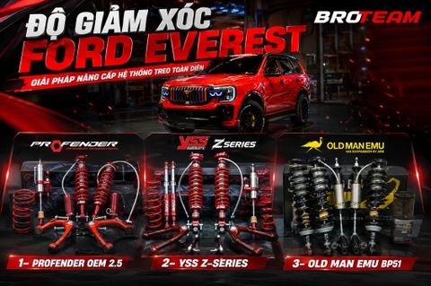 Độ Giảm Xóc Ford Everest – Giải Pháp Nâng Cấp Hệ Thống Treo Toàn Diện