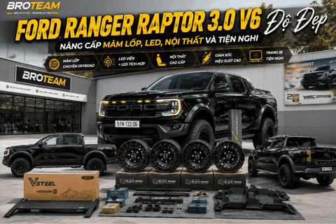 Ford Ranger Raptor 3.0 V6 Độ Đẹp – Nâng Cấp Mâm Lốp, LED, Nội Thất