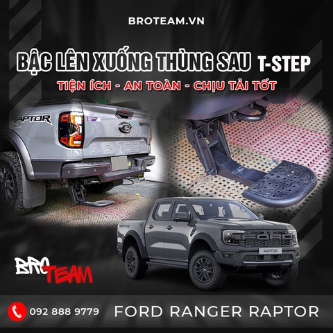 Bậc Lên Xuống Thùng Sau T-Step Cho Ford Ranger Raptor