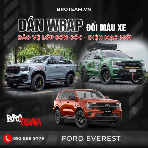 Dán wrap đổi màu xe Ford Everest