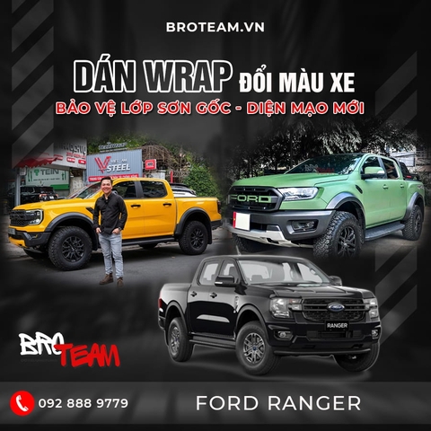 Dán Wrap Đổi Màu Xe Ford Ranger